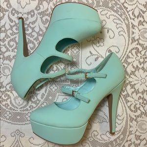 Mint green heels